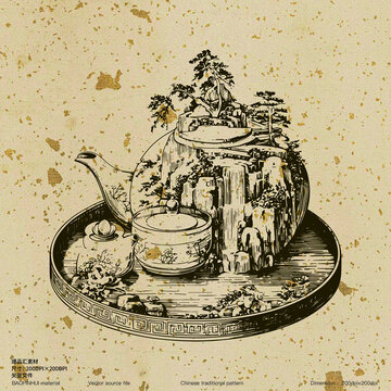 茶文化茶景微景觀茶藝小品