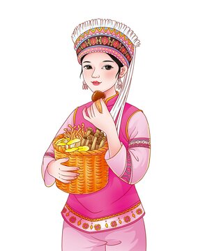 云南女孩插畫