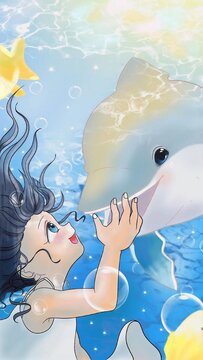 女孩與海豚
