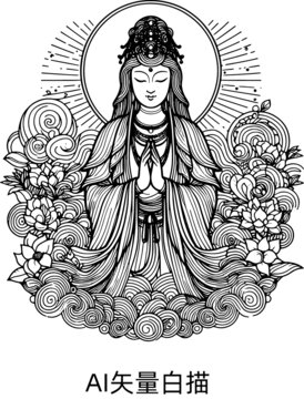 觀音矢量白描