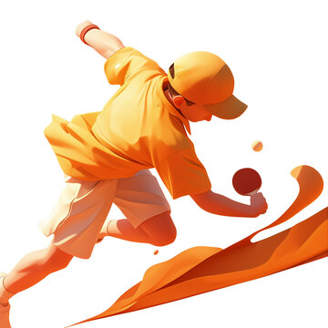 3D卡通人物乒乓球運(yùn)動(dòng)免扣素材