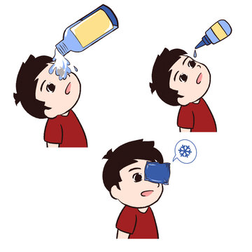 手繪醫(yī)療元素眼部護理免摳素材