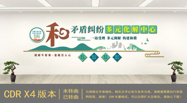 矛盾糾紛多元化解中心黨建文化墻