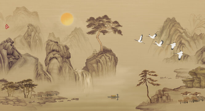 國(guó)潮山水畫(huà)