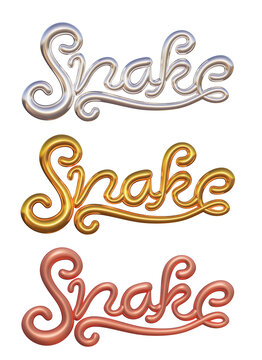 snake金屬字