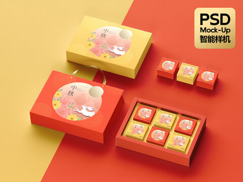 禮盒包裝樣機貼圖PSD效果圖