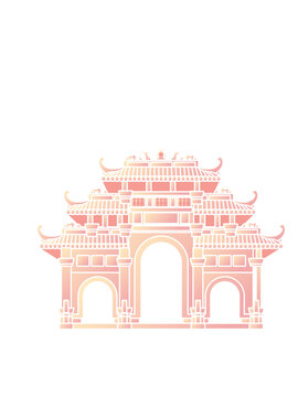 古風牌坊特色建筑免摳透高清大圖