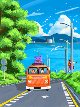 海邊車