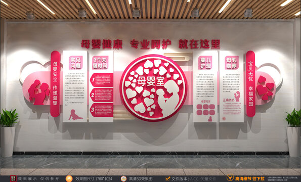 母嬰護(hù)理文化墻月子中心