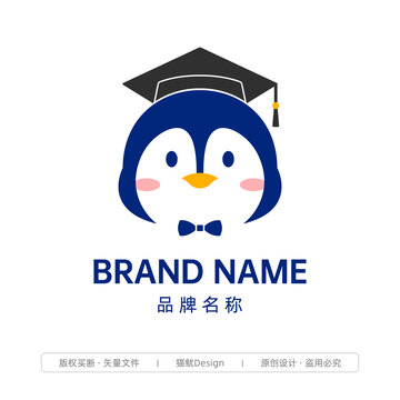 企鵝博士卡通教育行業(yè)logo