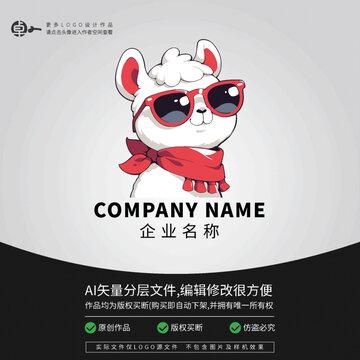綿羊駝卡通LOGO網(wǎng)紅潮牌潮玩