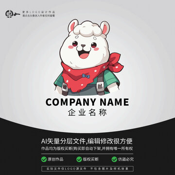 綿羊駝潮玩LOGO網(wǎng)紅卡通潮牌
