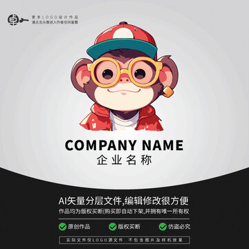 猴潮牌網(wǎng)紅卡通LOGO潮玩