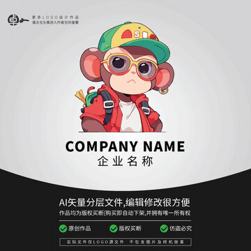 猴子潮玩卡通LOGO網(wǎng)紅潮牌