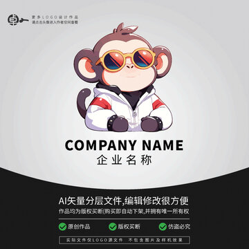 猴卡通網(wǎng)紅潮牌潮玩LOGO
