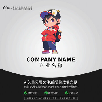 網(wǎng)紅潮牌卡通LOGO潮玩男