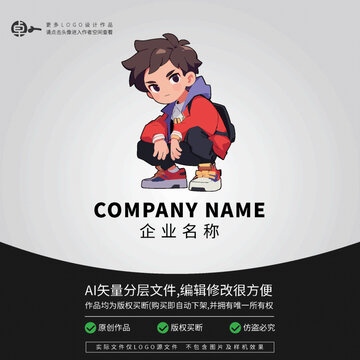男潮牌網(wǎng)紅卡通LOGO潮玩