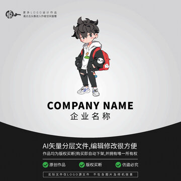 男卡通網(wǎng)紅潮牌潮玩LOGO