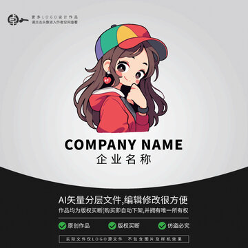 潮牌網(wǎng)紅潮玩卡通LOGO女
