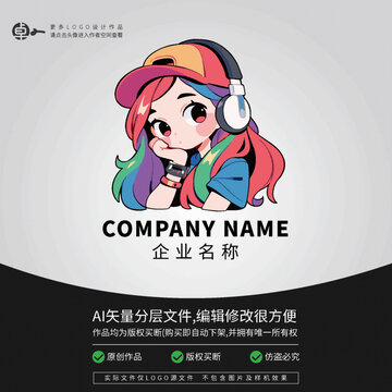 女潮玩卡通LOGO網紅潮牌