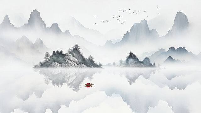 水墨意境山水畫