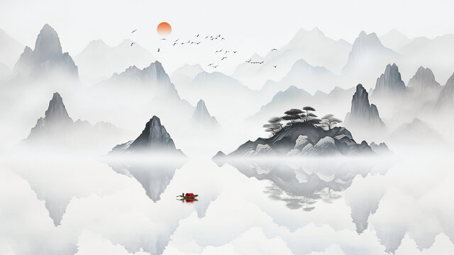 山水沙發(fā)背景