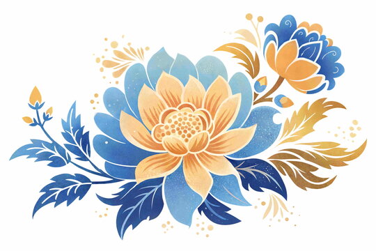 免扣手繪水彩花png