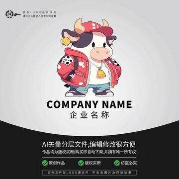 奶牛奶制品潮玩卡通logo時尚