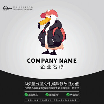 logo潮玩白鶴卡通卡通時(shí)尚