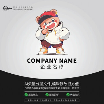 logo潮玩時尚熊玩具卡通