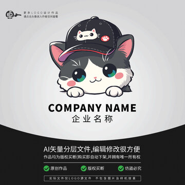 潮玩喵星人貓咪卡通logo時(shí)尚