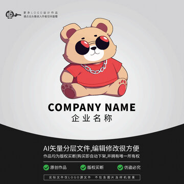 熊玩具logo潮玩時尚卡通