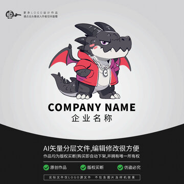 潮玩時(shí)尚恐龍人卡通logo