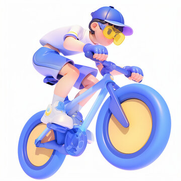 奧運(yùn)3D卡通人物自行車