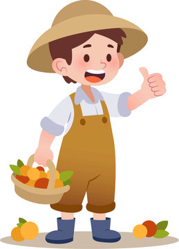 扁平風(fēng)男性農(nóng)夫果農(nóng)農(nóng)民勞動(dòng)者