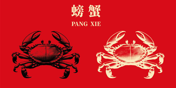 螃蟹矢量插畫