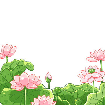 矢量夏日荷花圖