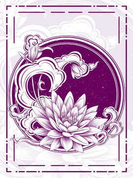 創(chuàng)意線稿風(fēng)花卉蓮