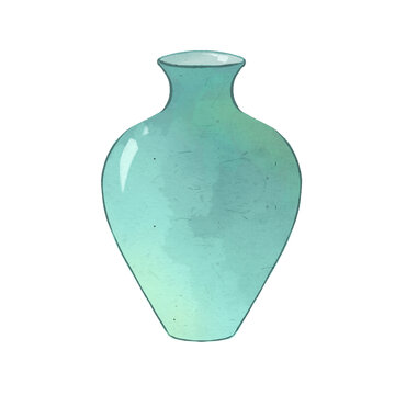 中國(guó)傳統(tǒng)節(jié)氣秋天節(jié)日藍(lán)綠瓶插畫