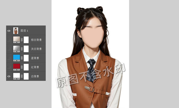 大學女生復古風證件照