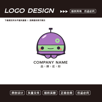 卡通機(jī)器人logo標(biāo)志