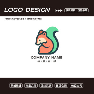卡通松鼠logo標(biāo)志
