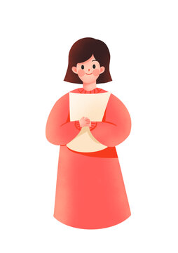 卡通教師節(jié)人物插畫(huà)