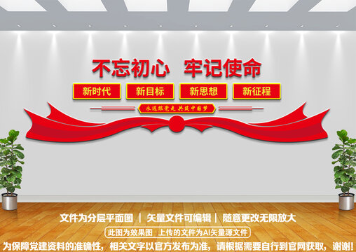 不忘初心黨建文化墻