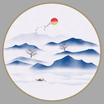 圓形山水畫