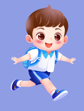 背書包小學生幼兒園男孩