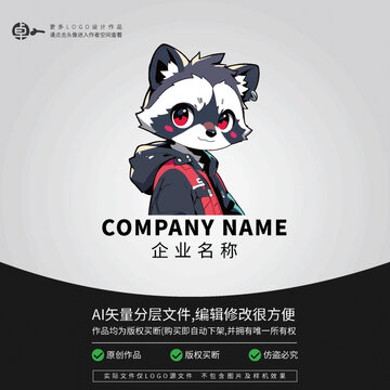 浣熊運(yùn)動(dòng)卡通LOGO時(shí)尚