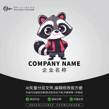 浣熊時(shí)尚卡通LOGO運(yùn)動(dòng)