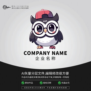 貓頭鷹LOGO運動卡通時尚