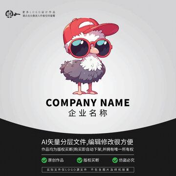 鴕鳥運(yùn)動(dòng)卡通LOGO時(shí)尚